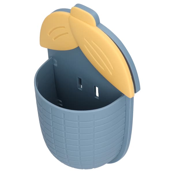 Wall Shelf Cute Corn Shape Punch-Free Wall Mounted Storage Box with Non-Marking Sticker for Bathroom Dressing Table Blue