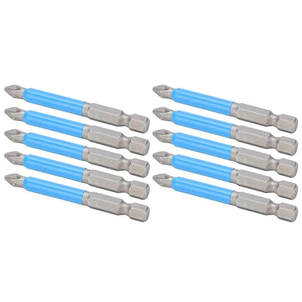 10 stk 65 mm Phillips Skrutrekkerbits Sett PH2 Sklisikker Magnetisk Elektrisk Håndborbits