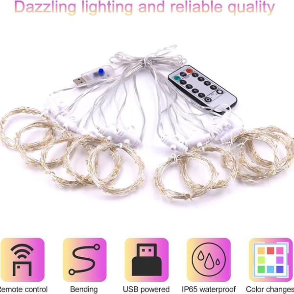 LED-valoverho, valoverho 300 LED USB neljä väriä KLB
