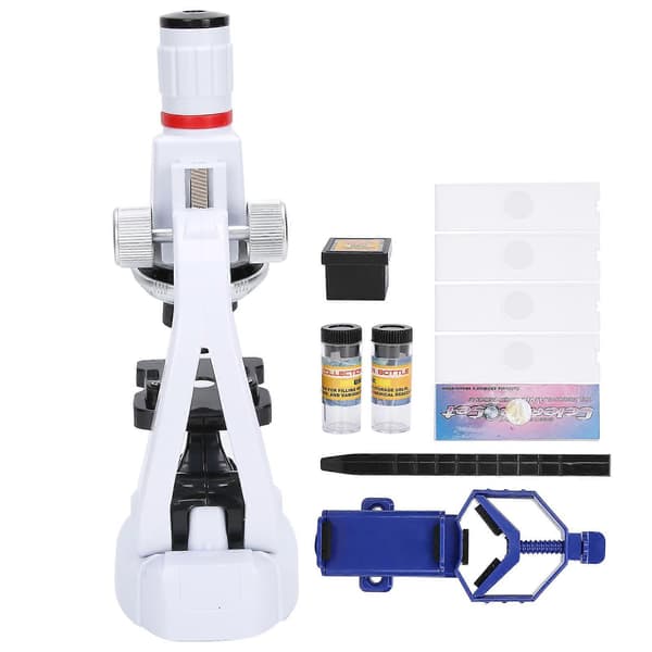 Kids Microscope Set with Mobile Phone Holder Simulation High Definition 1200X