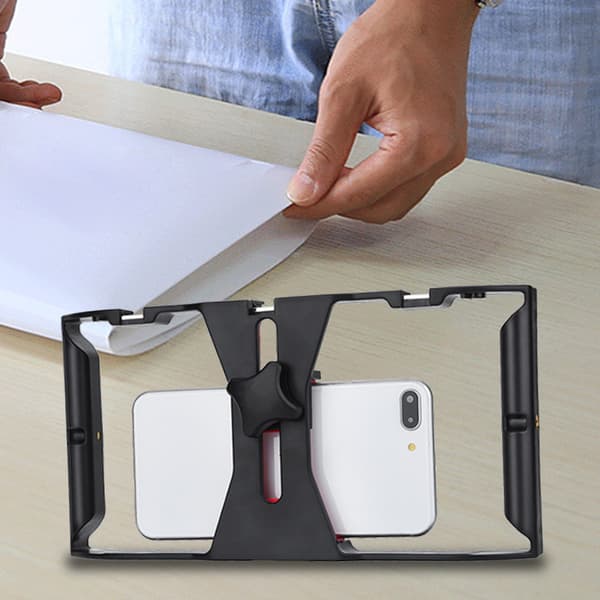 Portable Dual Handled Handheld Phone Adjustable Stabilizer Support Recording Rig