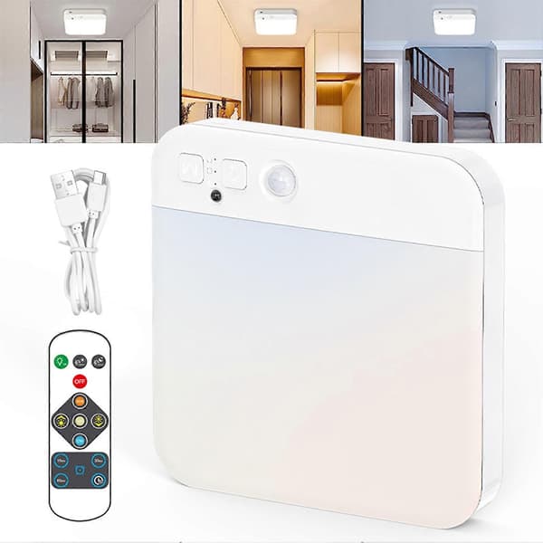 Ceiling Lamp with Motion Sensor Super Bright Flicker-Free Adjustable Brightness 120-Degree Detection Angle Wireless LED Lamp