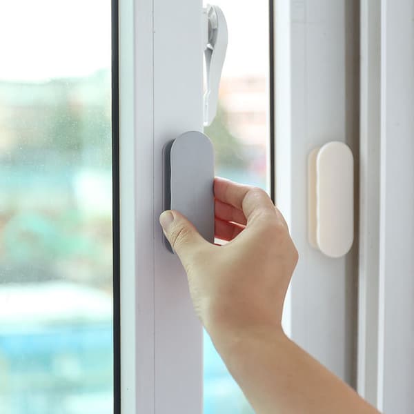 2 Pcs Creative Self-Adhesive Door Handles, Simple Auxiliary Door and Window Handles (Grey)