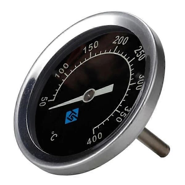 BBQ Grill Termometer Analog Bimetal med Natlys Rustfri Sonde til Røger Kulgrill 50-400C Sort