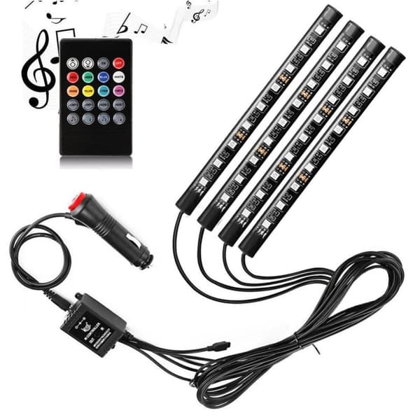 LED-remsa LED-inredningsbelysning bil, 4 LED-remsor