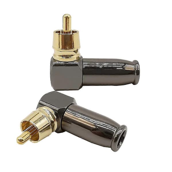 L-formet RCA hanstik til lydvideo retvinklet RCA adapterstik