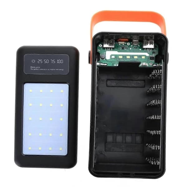 Dobbelt USB 28X18650 Etui Mobiltelefon Hurtig Opbevaring DIY (Standardudgave Sort)