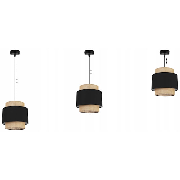 PENDEL LAMPE, KRONE, LAMPESKÆRM, BOHO JUTE
