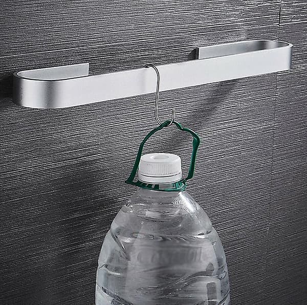 Itsekiinnittyvät pyyhetangot 40cm, pyyheteline, alumiini, mattapintainen, hopea