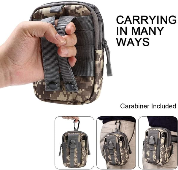 Taktisk bæltepose, nylon taljetaske - ACU-camouflage - Multi