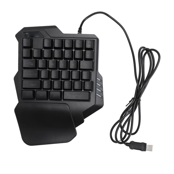 One-Handed Gaming Keyboard 35 Keys Portable Gaming Keyboard Backlit Gaming Keyboard Ergonomic Game Controller for Windows 7 8 10 PC
