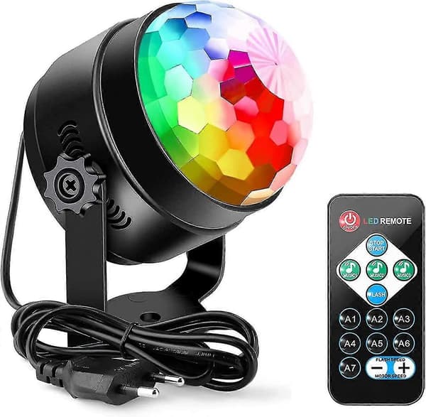 Diskokule 360 Roterende LED Festlampe Musikkaktivert Disco db
