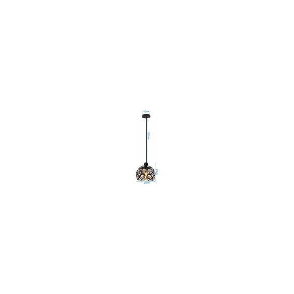 Moderne krystallpendellampe E27 Krone lys Klode lampe Industriell Svart (Pære ikke inkludert) - Longziming