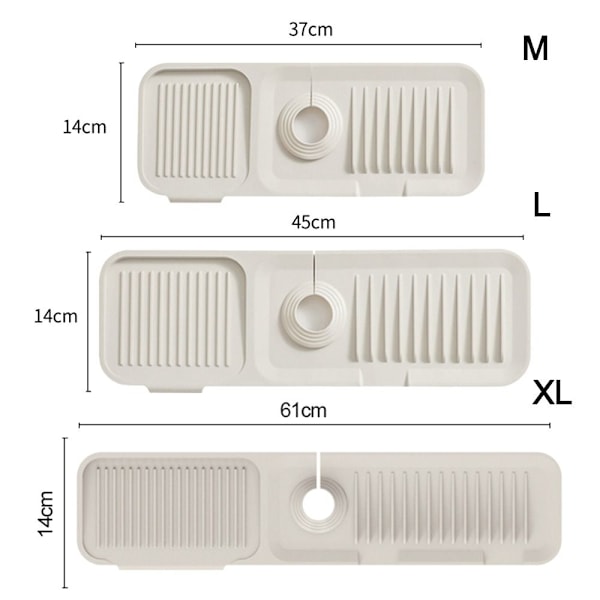 Sprutbeskyttelse for Kran Kranhåndtak Dryppfanger BEIGE XL Beige Green L