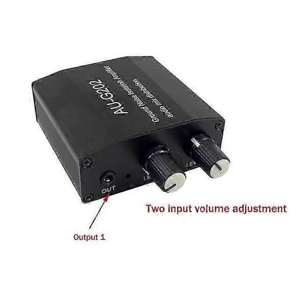 AUG202 Audio Mixer Distributor DC5-18V Jordstøjsisoleringsforstærker Dual Channel 2 ind 2 ud Amp