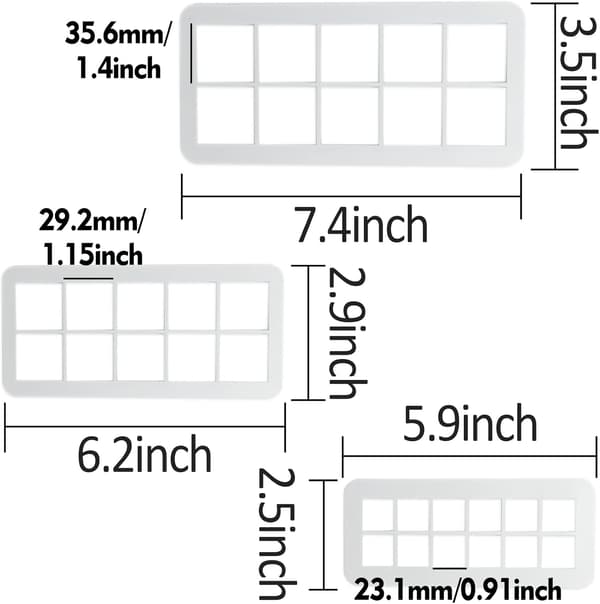 Firkantet Kakeform - Kakeformsett Geometrisk Multikutter - Firkantet Kakefondantform (Firkant)