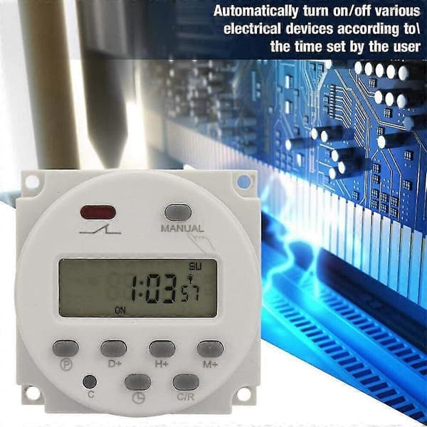 DC 12V 16A LCD Digital Timerbryter Elektronisk Strøm Tidsrelé Programmerbar