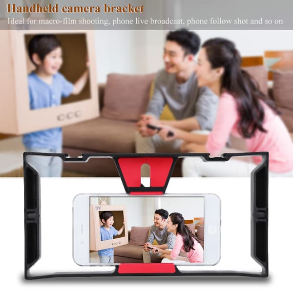 Portable Dual Handled Handheld Phone Adjustable Stabilizer Support Recording Rig