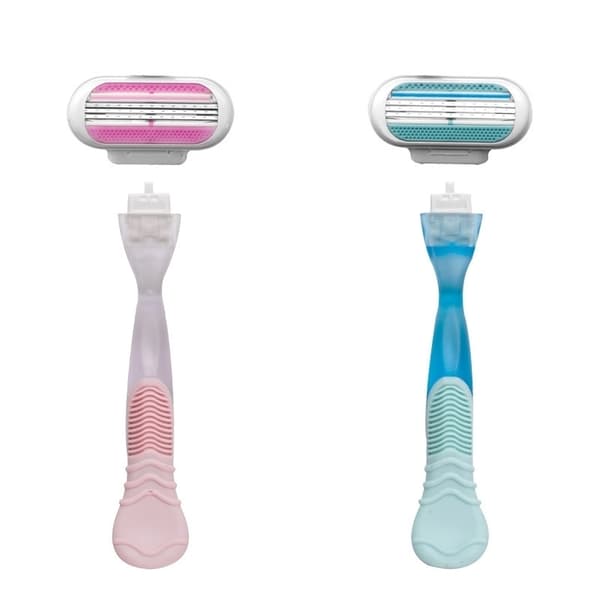 Shaving Set for Women - Handle and 8 Razor Blades, Compatible with Gillette Venus Blå blue