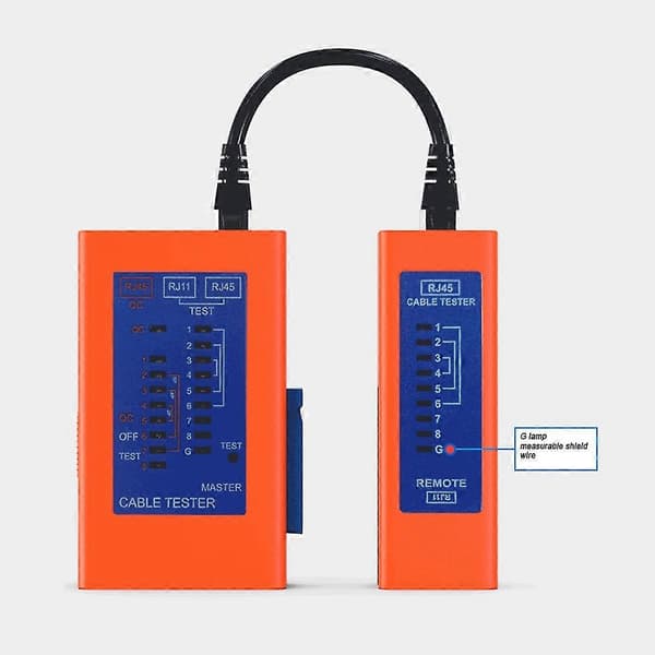 Netværkskabeltester lokaliserer kabler på switchen med blinkende LED-lys