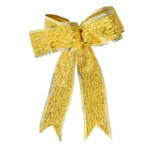 12 st Julband Rosett Glitter Julrosett Guld