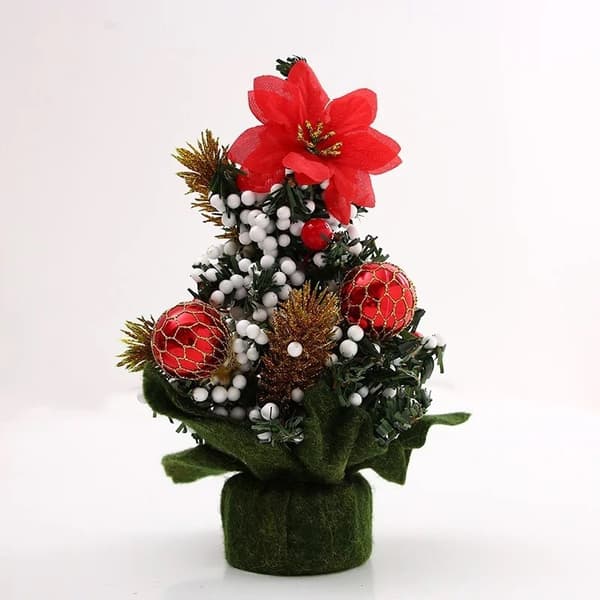 3 stk. dekorative juletræer 20 cm mini dekorative jul
