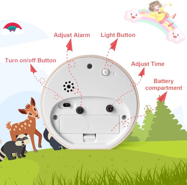 Silent Kids Alarm Clock, Loud Travel Clock, Desk Clock