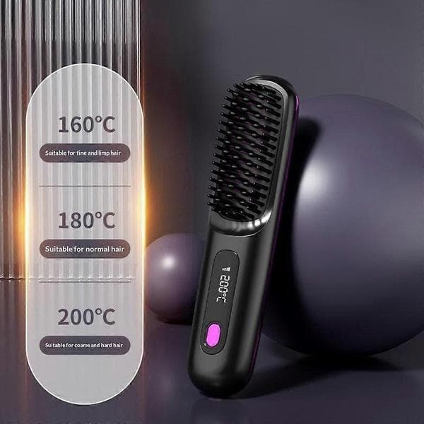 Ledningsfri rettetang med LCD-skjerm og 3 temperaturinnstillinger