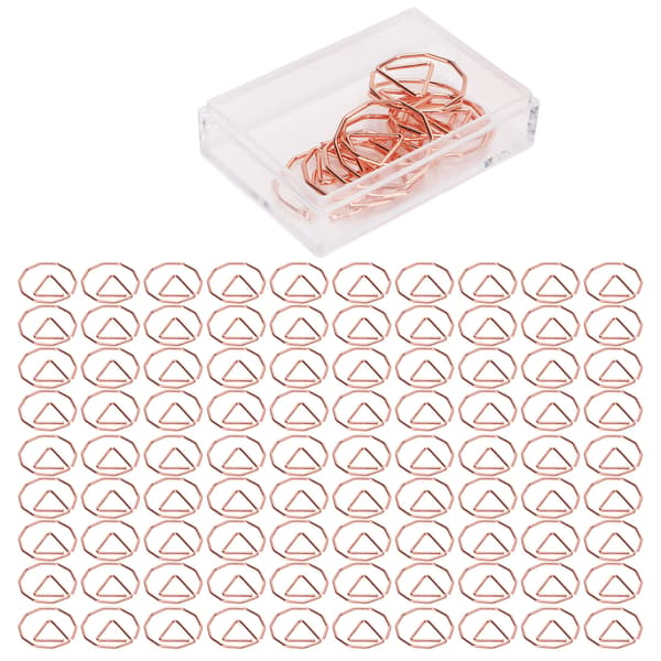 100 stk. guldsøde unikke lette bærbare galvaniseringsproces metalclips med opbevaringsboks polygon