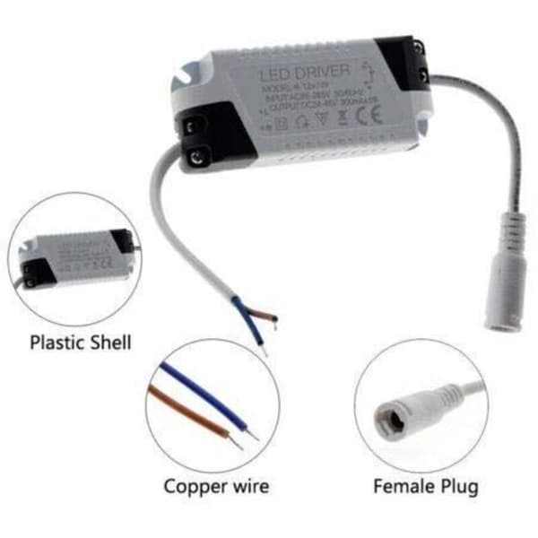 2x LED-drivere, 4-7W transformator til LED-loftlampe, LED-panelstrømforsyning, DC-stik til LED-loftlampe (4-7W), fra DEBUNS