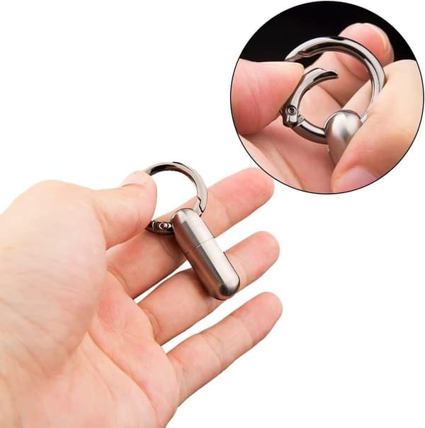 Keychain Pill Holder, Waterproof Mini Pill Box Portable Pill, ZQKLA