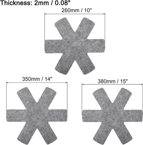Pot Protectors, 12-piece set, gray, includes 3 different sizes of pot dividers