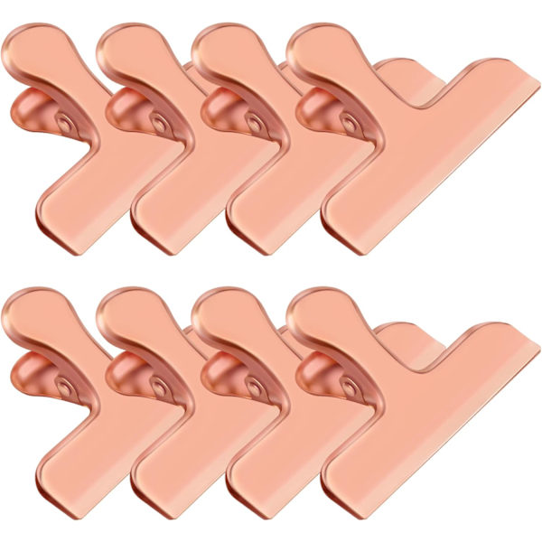 Rosaguld Chip Clips, 8-pak Rustfrit Stål Chip Clips, Chip Cli