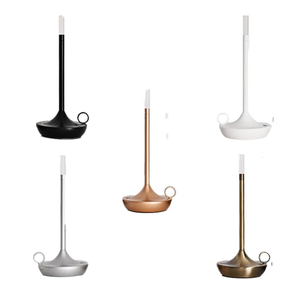 Bordlampe - Genopladelig USB-C Trådløs Touchlampe Camping Lys Multifarvet Sølv Silver