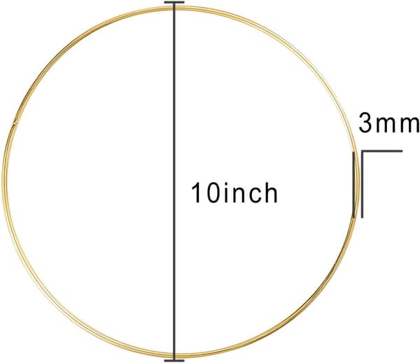 10 stk 25 cm metalring Macrame blomsterguld metal krans