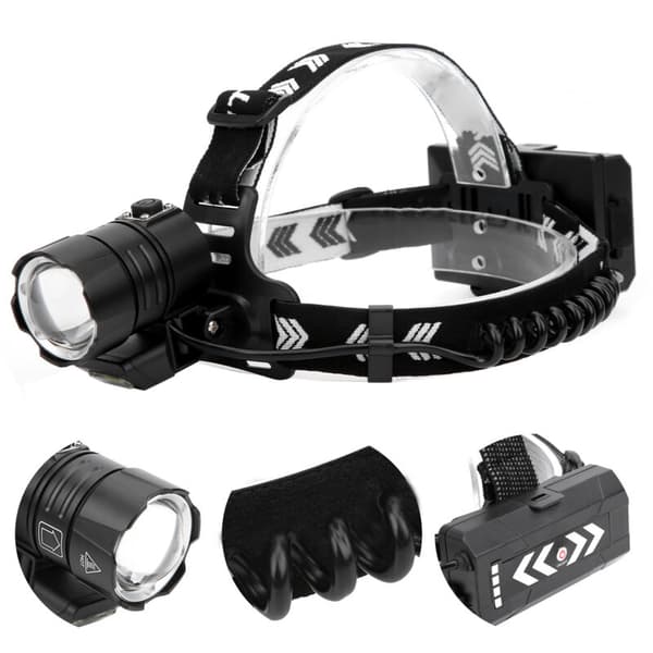 XHP90 Høy Lysstyrke Hodelykt Vanntett USB-lading Hodelykt for Camping Fiske, DUBUNS