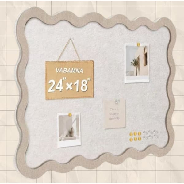 Felt Bulletin Board 40 x 60cm with self-adhesive backing for photo wall and memo, foldable design with reusable adhesive tabs