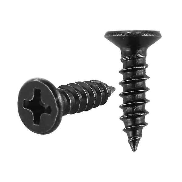 #6 X 1/2 Sort Træskrue (100-pak) - Rustfrit Stål