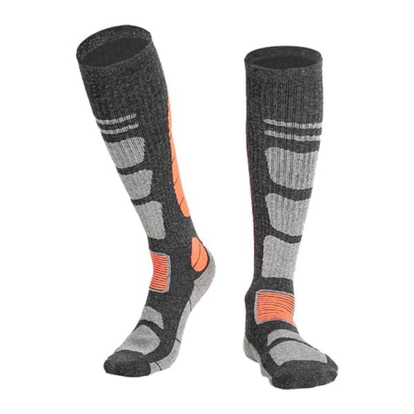 Overknee ski- og snowboardoverknee til mænd og kvinder. Mørkegrå-orange L KLB