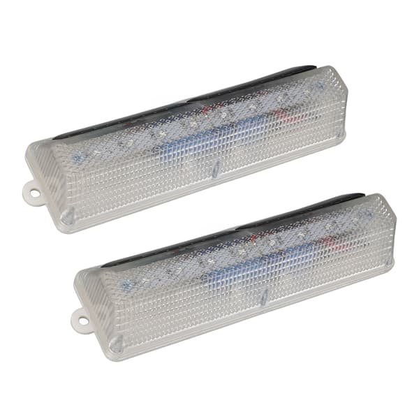 2 sett/salg lysstyrte solcelle-varsellys 8LED veitrafikk solcelle-blinklys varselstripe veisperrelys blått og gult