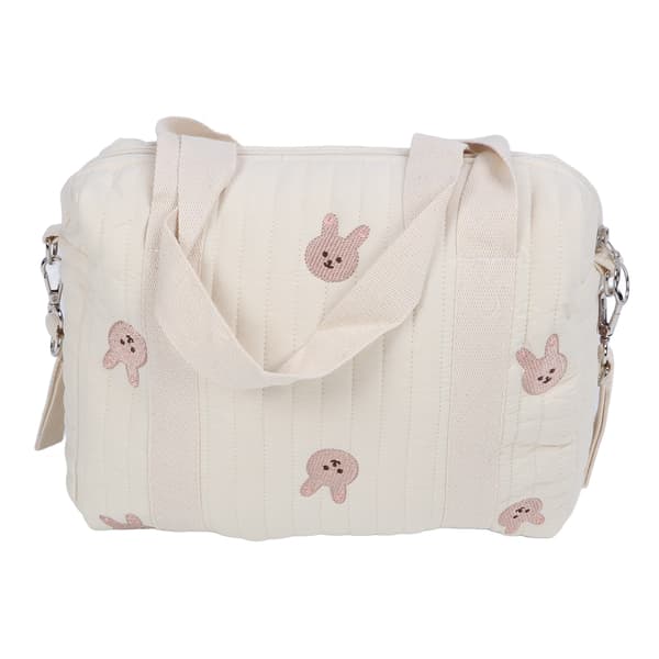 Multifunctional Stroller Bag with Zipper, Embroidery, Reusable Handbag, Diaper Bag, Rabbit Bag