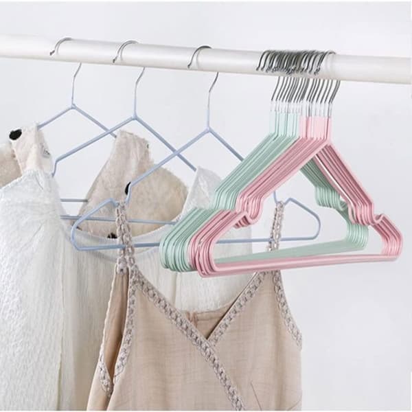 Metal Hangers with Premium Rubber Coating - Highly Durable - Space Saving - Wardrobe Hangers -