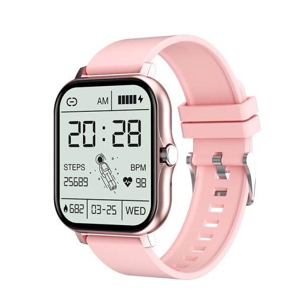 Smartwatch: Bluetooth Talk Sports Stegräknare Sleep Health Monitor - Rosa (stål + silikonband)