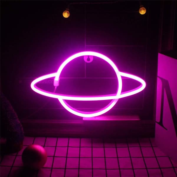 Planet Neonlys, LED Planet Natlampe til Børnegaver