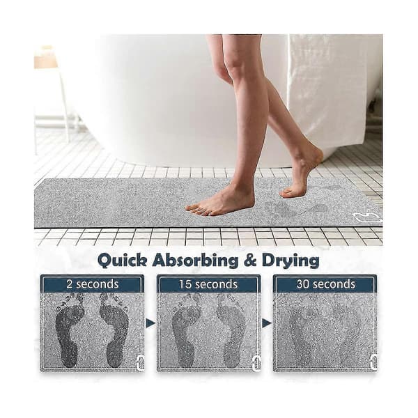 Diatomaceous Earth Bathroom Mat, Absorbent Diatomite Stone Bath Mat, Quick Dry Shower Mat, Machine