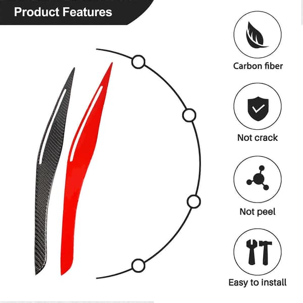Carbon Fiber Headlight Eyelid Eyebrow Cover Decals Trim for E90 E91 328I 335I 2006-2011