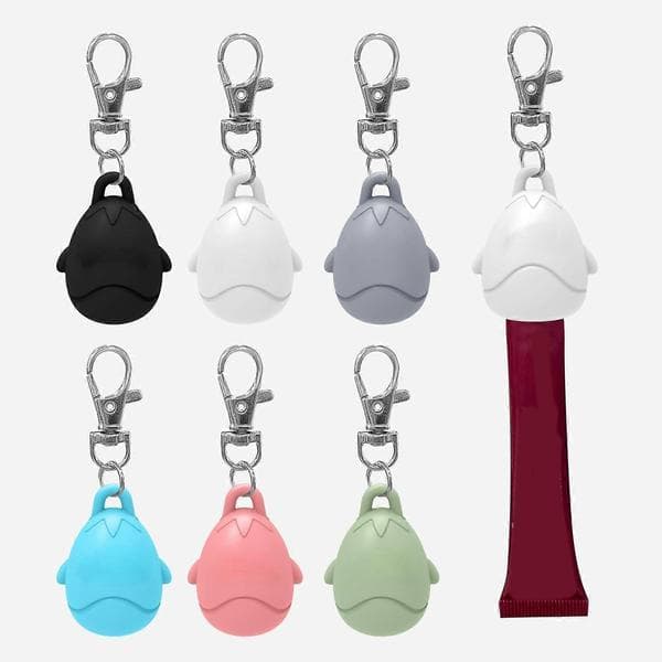 Silikone Tegneserie Lipgloss Nøglering Låg Bærbar Kosmetisk Tilbehør Til Kvinder Mode Nøglering Grøn Green