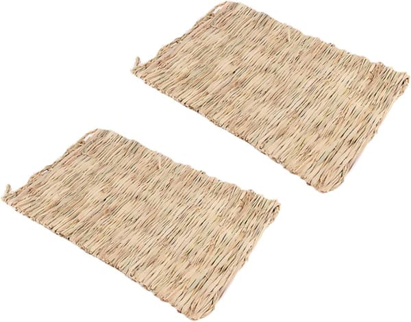 Kjæledyr sovematte av maisblad og strå, beige -