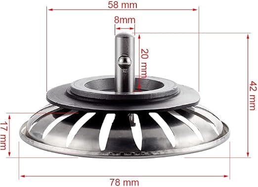 2 stk. vaskeprop i rustfrit stål - Universal vaskesi (Dia: 78MM), vaskeprop med 18 slidser, anti-blokerende vaskegitter, Qu