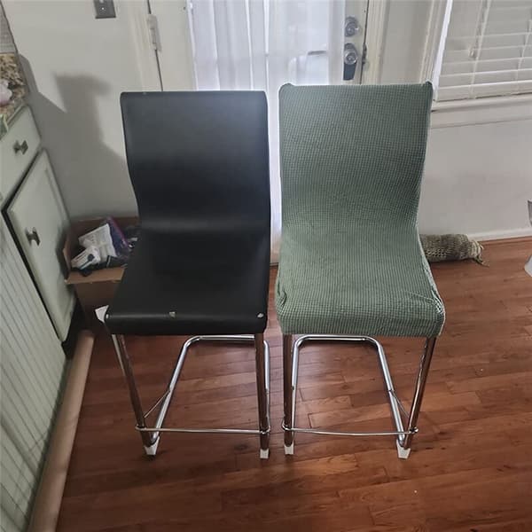 Reusable Bar Stool Covers for Pub, Stretch Covers, Removable and Washable Dining Chair Covers for Kitchen, Black